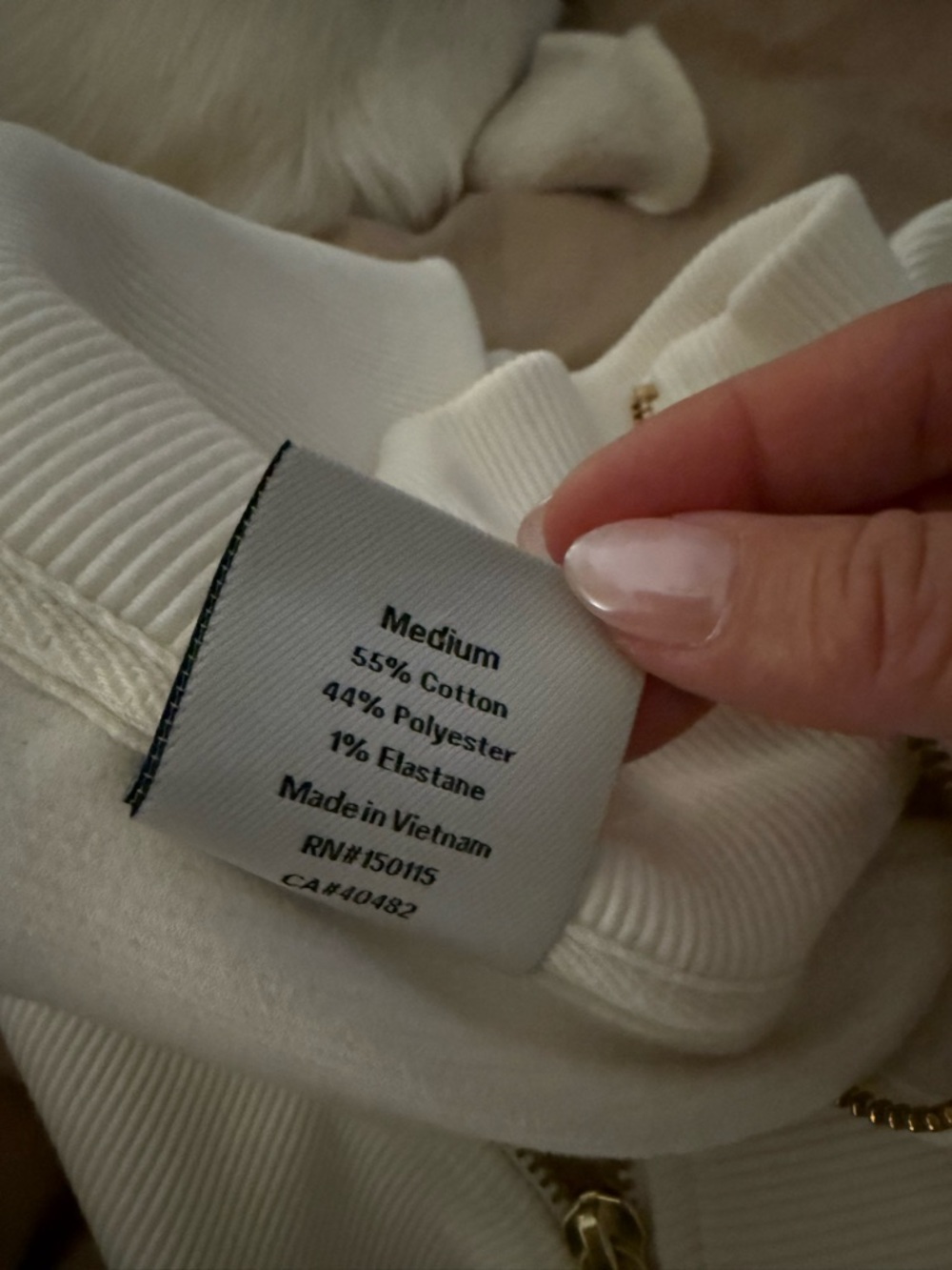 $130 Varley Cream Half-Zip Pullover Sweater - Picture 6 of 8